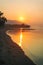 Panorama of sunset on Koh Pha Ngan island, Thong Sala beach, Thailand