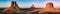 Panorama Sunset at Monument Valley, Utah Arizona Line