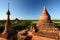 Panorama at sunset. Pagoda 761. Bagan. Myanmar