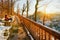 Panorama of sunset at Salzburg with snow from Monchsberg hill