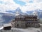 Panorama of swiss Alps landscape with Matterhorn mount in Switzerland, Kulm Hotel and observatory