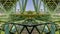 Panorama Symmetrical design created from doubling a photo of a green bridge in California