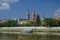 Panorama of Szeged city in Hungary with Votive church