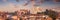 Panorama of Taj Mahal view over roofs of Agra