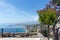 Panorama Taormina with view at Etna volcano, Sicily, Italy