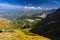 Panorama of the Tatra Mountains in autumn colors. View from the Mount Salatin