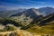 Panorama of the Tatra Mountains in autumn colors. View from the Mount Salatin