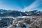 Panorama, Tatra mountains in winter from a bird\\\'s eye view Zakopane in Poland