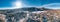 Panorama, Tatra mountains in winter from a bird\\\'s eye view Zakopane in Poland