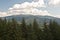 Panorama of Tatry mountains from wooden lookout on Susava hill