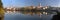 Panorama Telc or Teltsch town mirroring in lake