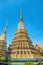 Panorama of Temple of Reclining Buddha or Wat Pho complex in Bangkok