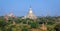 Panorama the Temples of bagan at sunrise, Myanmar