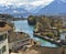 Panorama of Thun Church and Town with Alps and Thunersee