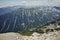 Panorama to Green hills of Todorka peak from Vihren, Pirin Mountain