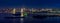 Panorama of tokyo cityscape and rainbow bridge at night