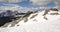 Panorama of towering peaks in the Coast Mountains of British Col