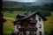 panorama of the town of Livigno, a mountain village in Valtellina