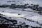 Panorama Town of Livigno in winter. Livigno landscapes in Lombardy, Italy, located in the Italian Alps, near the Swiss border