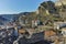 Panorama of town of Melnik from Ruins of Byzantine fortress, Bulgaria