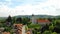 Panorama of town of Samobor in Croatia, catholic church and monastery