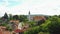 Panorama of town of Samobor in Croatia, catholic church and monastery