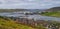 Panorama of the town of Scalloway in Shetland, Scotland, UK