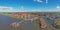 Panorama from the traditonal village Marken at the IJsselmeer in the Netherlands