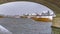 Panorama Trail and lake under the arched bridge in Daybreak