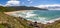 Panorama of Trail to the Beach, forest and rocks in the wild Lagoinha do Leste beach