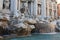 Panorama of Trevi fountain in Rome, Italy.