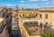 Panorama from Trinita dei Monti with the dome of the Basilica of Ambrogio e Carlo al Corso, in Rome, Italy.