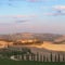 Panorama of Tuscany valley at sunny morning