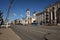 Panorama of Tverskoy prospect in the center of Tver. Sunny spring view.