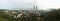 Panorama of twin towers, Xiamen University campus and Nanputuo temple in Xiamen city, southeast China