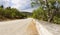 Panorama of the twisting road in mountains