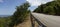 Panorama of the twisting road in mountains