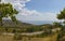 Panorama of the twisting road in mountains on the coast