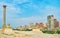 Panorama with two sphinxes, Alexandria, Egypt