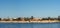 Panorama, UCSB Skyline seen from across Goleta Bay, California.