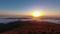 Panorama of the Ukrainian Carpathians at sunrise in the early summer. Time lapse