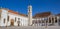 Panorama of the university square and bell tower in Coimbra