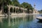 Panorama Urfa Holy Lake with sacred fish in Golbasi Park