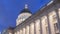 Panorama Utah State Capital Building in Salt Lake City glowing against vibrant blue sky