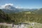 Panorama from the Val Gardena area in Dolomites Italy