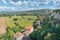 Panorama of a valley near the village Viviers in the Ardeche reg