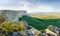 Panorama of valley from the precipitous edge of plateau