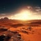 Panorama of vast golden desert