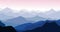 Panorama vector illustration of mountain ridges