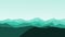 Panorama vector illustration of mountain ridges. Atmospheric perspective.